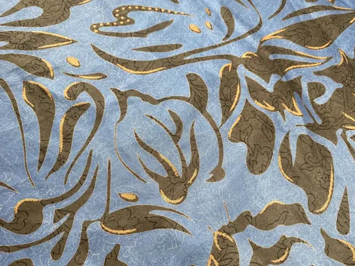 Vestido Largo Seda Hindú Modelo Amplio Nuevo 2da Selección Celeste Estampado Único