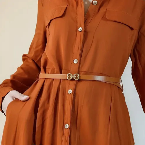 Vestido Importado Camisero Con Cinto
