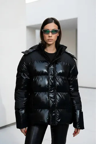 Campera Puffer Importada (cod.10) Negro L Liso