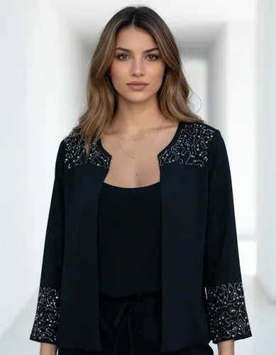 Saco Capa Chaqueta Kimono Noche Fiesta Plata E/gratis!