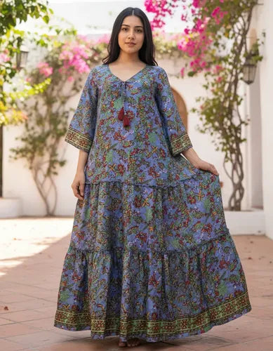 Vestido Seda Hindú India Fiesta