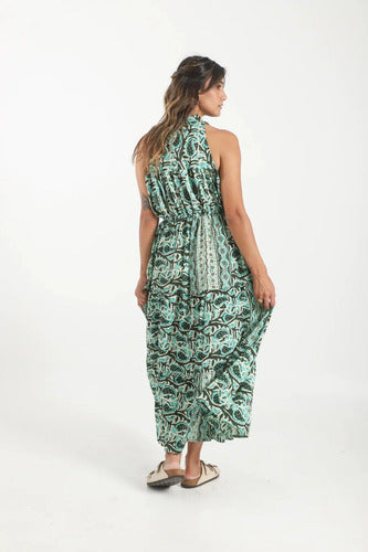 Vestido De Seda Hindú Largo Sin Mangas Mod. 57