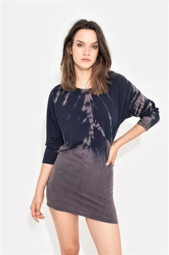 Vestido Remerón Batik De Diseño Azul Oscuro Batik 1