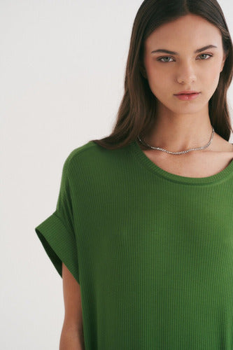 Vestido Morley Largo Con Bolsillos  Amplio Verde Liso Único