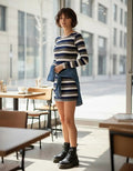 Vestido Corto Manga Larga Morley Lurex