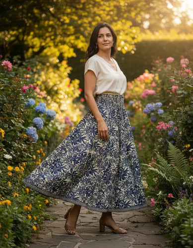 Pollera De Seda Hindú Evasé