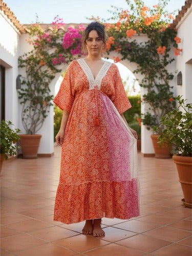 Vestido Largo De India Con Lurex