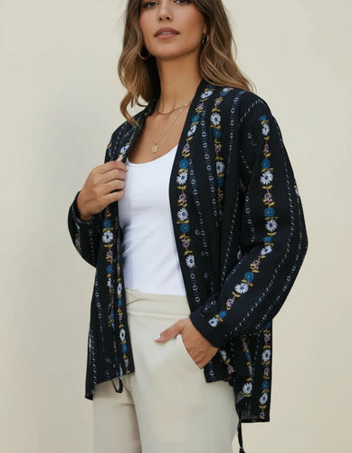 Saco Chaqueta Kimono Estampado Modelo Amplio