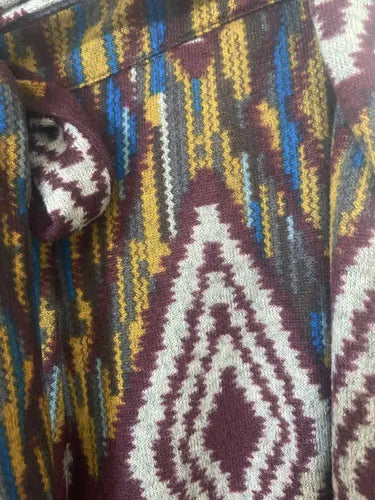 Pantalón De Lanilla Estampado Bordó Estampado M