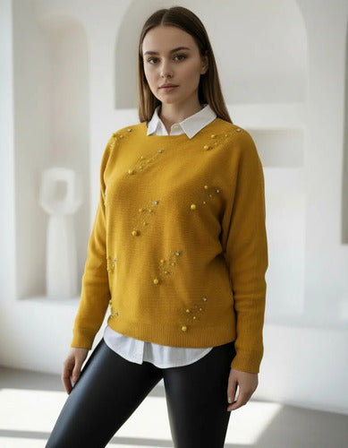 Sweater Tejido Con Strass Importado Cod. 215 Calidad!