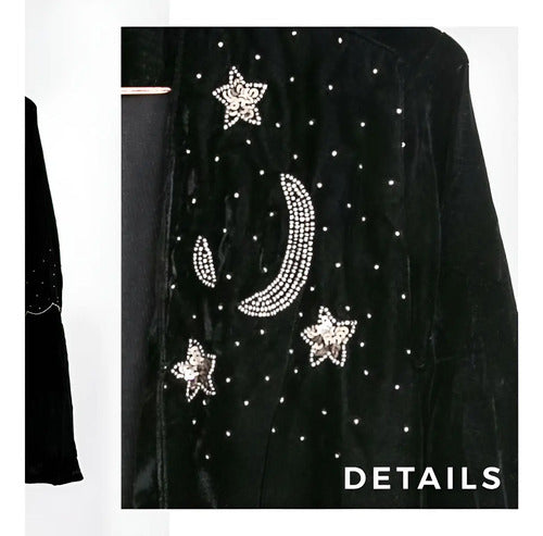 Chaqueta Saco Bordado Importado India Velvet Boho Oxford