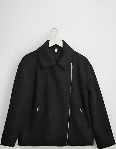 Campera Abrigada Biker De Corderito Bouclé