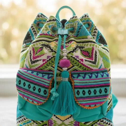 Mochila Bordada Estilo Folk