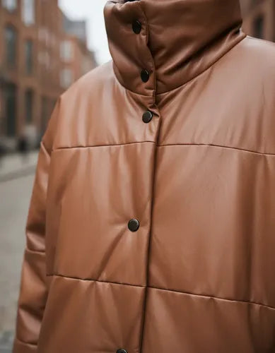 Tapado Campera Puffer Eco Cuero Talle Grande  Hasta 3xl