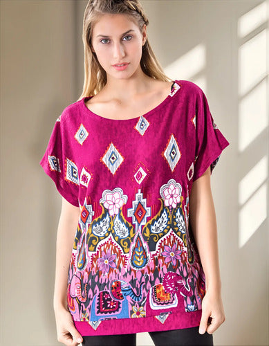 Remera Blusa Importada Estampada Lanilla Mandalas