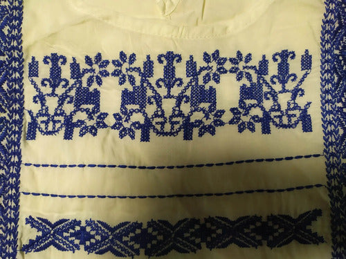 Blusa Bordada Importada Boho Talle Único Crema Unico