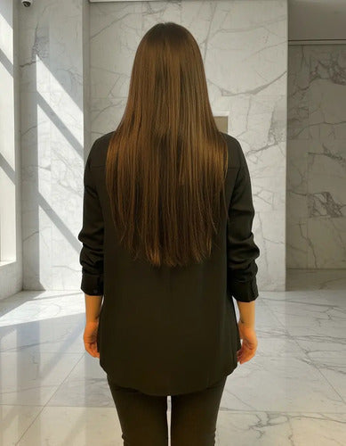 Camisa  Blusa Importada Fibrana  (258) Negro Liso M