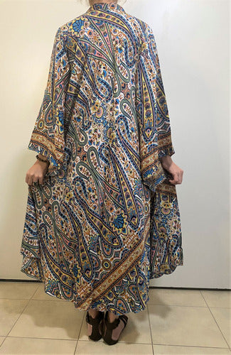 Vestido Mangas Oxford Importado Seda Hindú