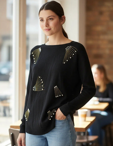 Sweater Con Strass Importado Cod. 220