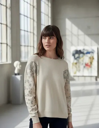 Sweater Importado Detalles Mangas Amplio Cod. 331 Hasta Xxl