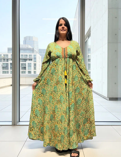 Vestido Boho Largo Seda Hindú Fiesta