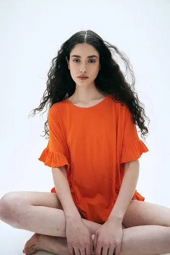 Remera Modal  Amplia Talle Grande Rojo Liso Único Lisa