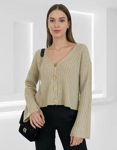 Cárdigan Saco Saquito Oxford Beige Liso Unico