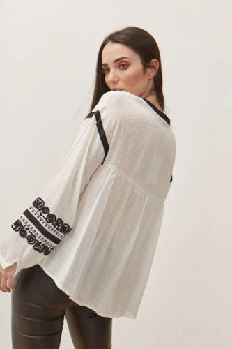 Camisa Blusa  Boho Plumetí Bordada Importada