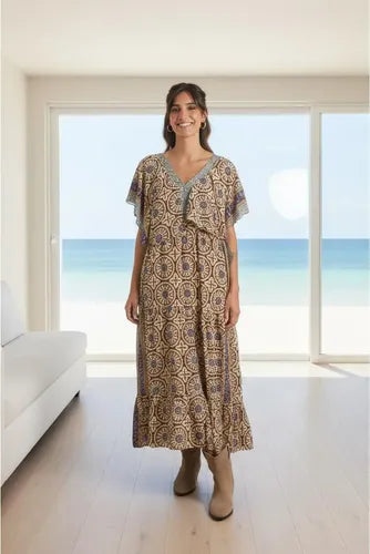 Vestido De Seda Hindú Largo Mod. 11