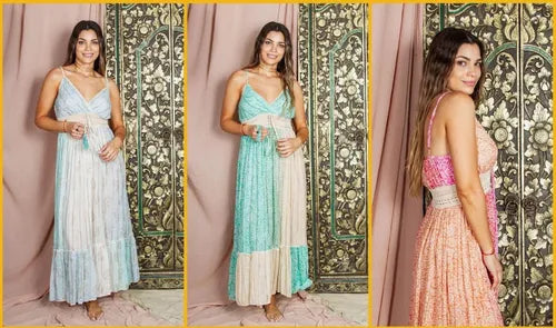 Vestido Sin Mangas Largo De India Con Lurex