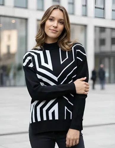 Sweater Pullover Tejido  Geometrico