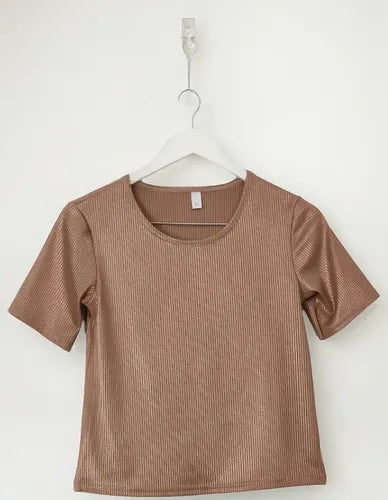 Blusa Remera Manga Corta Morley Metalizado