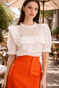 Blusa De Broderie Modelo Amplio