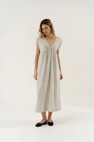 Vestido De Jersey Largo Escote En V