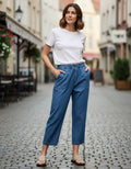 Pantalón  Capri De Jean Denim Azul Claro Liso S