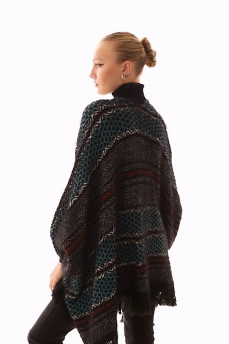Poncho Saco Ruana Amplio Tejido Xxxl Pelo De Mono