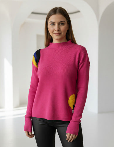 Sweater Apliques Colores Calidad! Fucsia Aplique S U