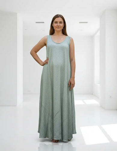 Vestido Solero Seda Hindu  Modelo Amplio