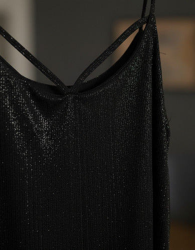 Vestido Fiesta Noche Lurex Plisado