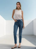 Jean Denim Pantalón Azul Skinny Azul Liso 36