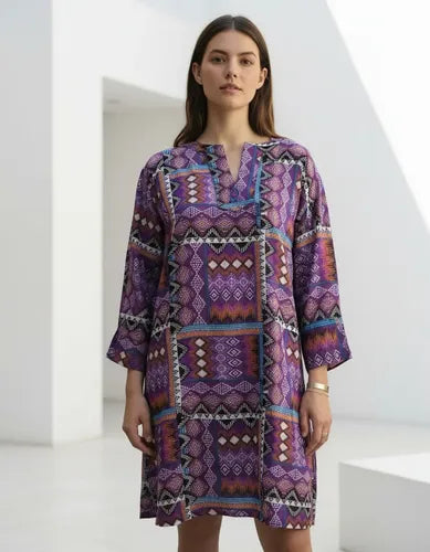 Blusa Camisa Túnica Importada Estampada Playa India