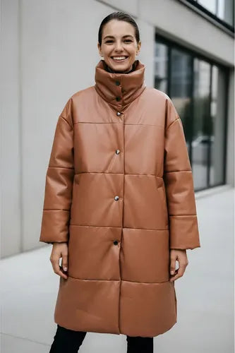 Tapado Campera Puffer Eco Cuero Talle Grande  Hasta 3xl