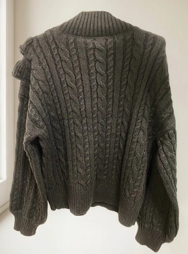 Sweater Tejido Importado Modelo Amplio Negro Liso Único