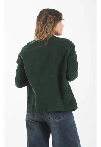 Campera Verde Botella Corderoy Verde L Liso