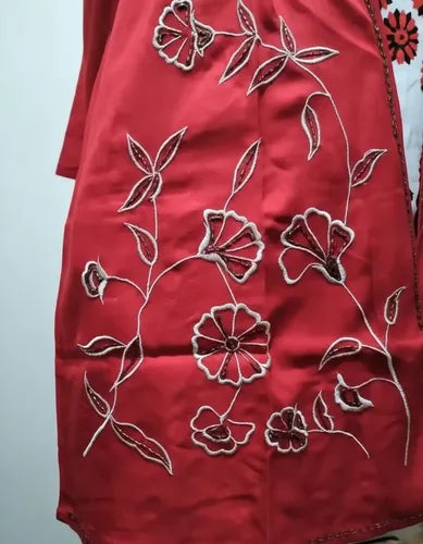 Kimono Saco Bordado Importado Xxl Rojo Único