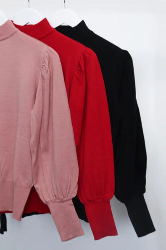 Sweater Tejido Mangas Globo
