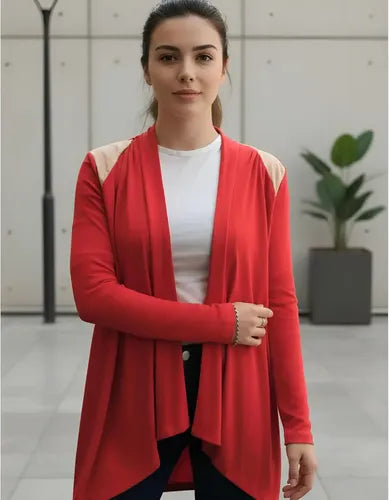 Saco Cárdigan Detalle En Hombro Talle S Ag Store Rojo Liso S
