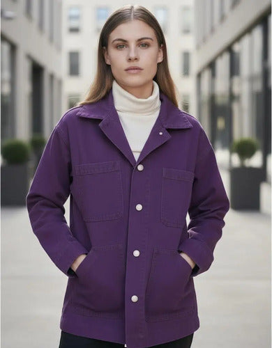 Saco Jean Campera Denim Talle Amplio Oversize