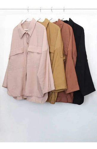 Saco Camisaco Twill Sastrero Talle Grande Oversize