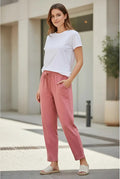 Pantalón Jogging Viscosa Rosa Rosa Oscuro Liso U